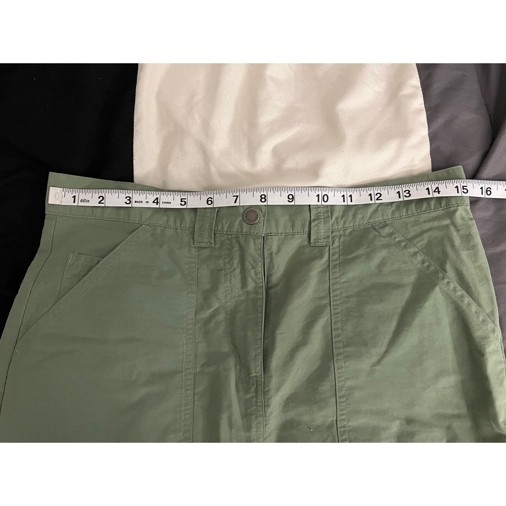 Woolrich Utility Midi Skirt Olive Green Size 6 Size Zipper Back Pockets - Picture 7 of 8